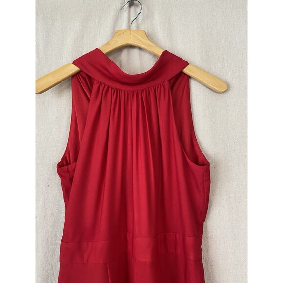 Jason Wu Women Sleeveless Jumpsuit Size 6 Red Quiet Luxury Classic Sophisticated - Picture 2 of 10